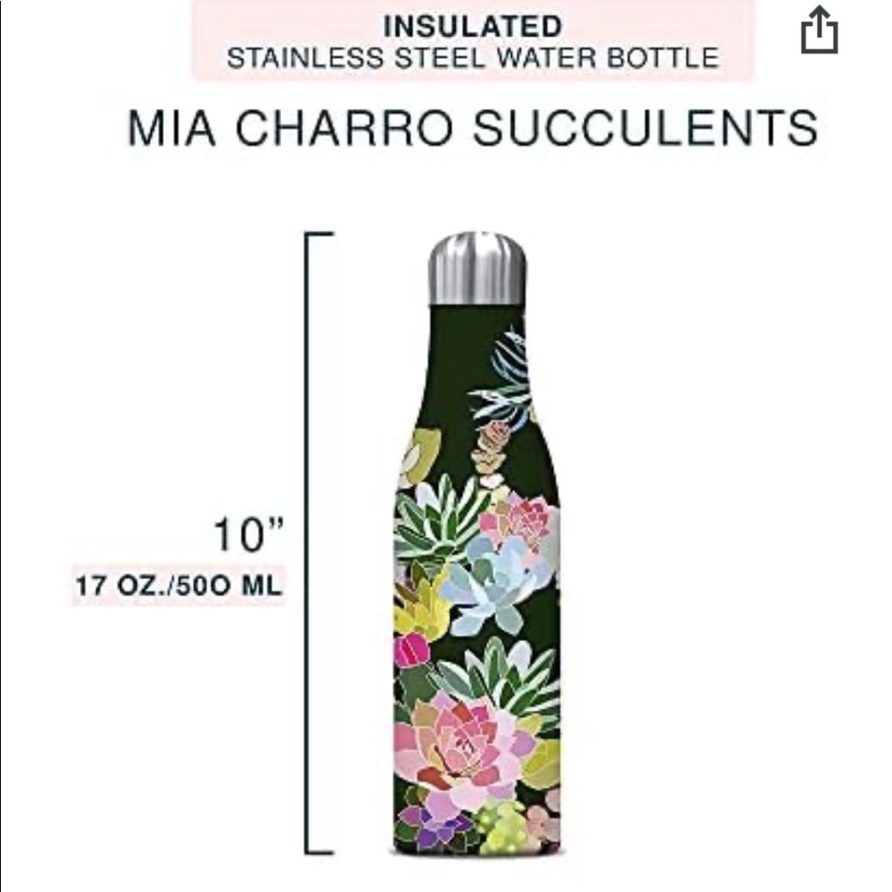 Studio Oh! Stainless Steel Succulents Water Bottle - Picture 6 of 9